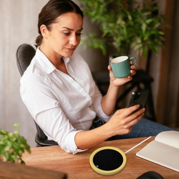 Tekopvarmer, 3 Temperaturindstillinger USB Kaffekopvarmer, Hærdet Glas Elektriske Drikkevarmere