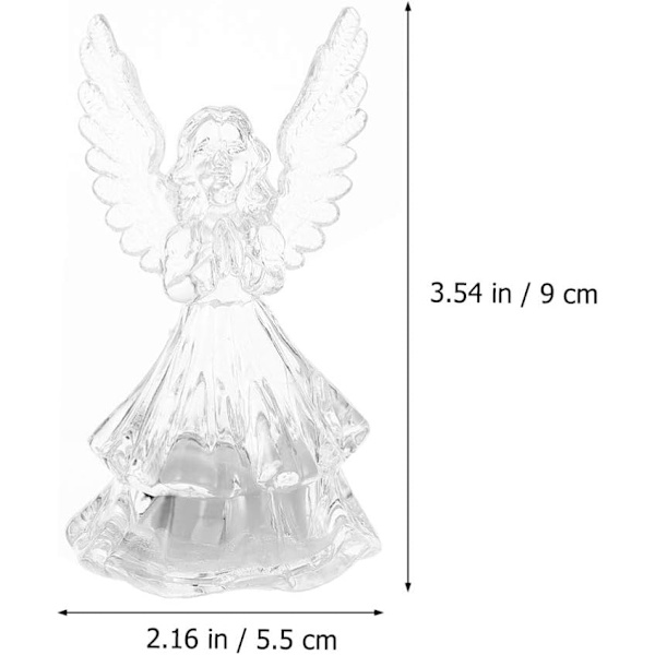 2 stk. Farveskiftende LED Engel Lampe Lys Haveengel Gave Have Dekoration Glimtende 3D Oplyst Engel Figur til Skrivebords Ornament
