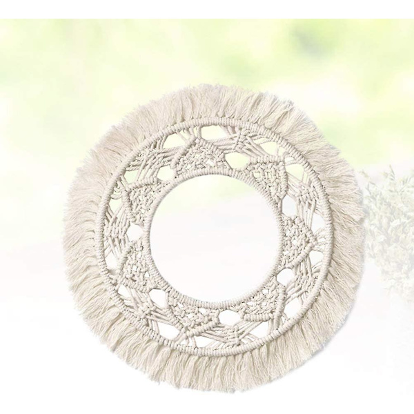 Rund Makramé Boho Väggdekor Handvävd Väggbonad Dekorationer För Hem Vardagsrum Sovrum Barnrum (stil 1), Stil 2, 34cm