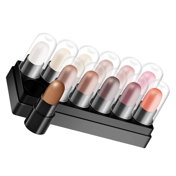 12 st Glitterfärgade Pennor Makeup Sticks Gör Krita Kit Highlighter Krita Ögonmakeup VerktygAsso Assorted Color 3.8x1.1cm