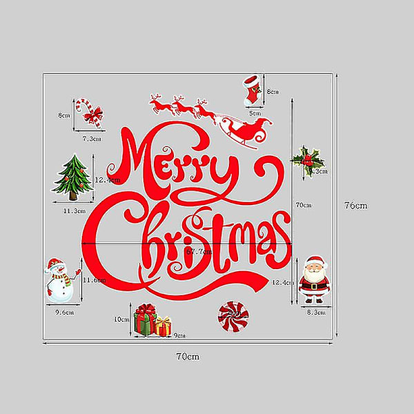 Glædelig Jul Garageport Dekorativ Sticker Med Magnetiske Køleskabs Dekaler JulefestCT037 CT037