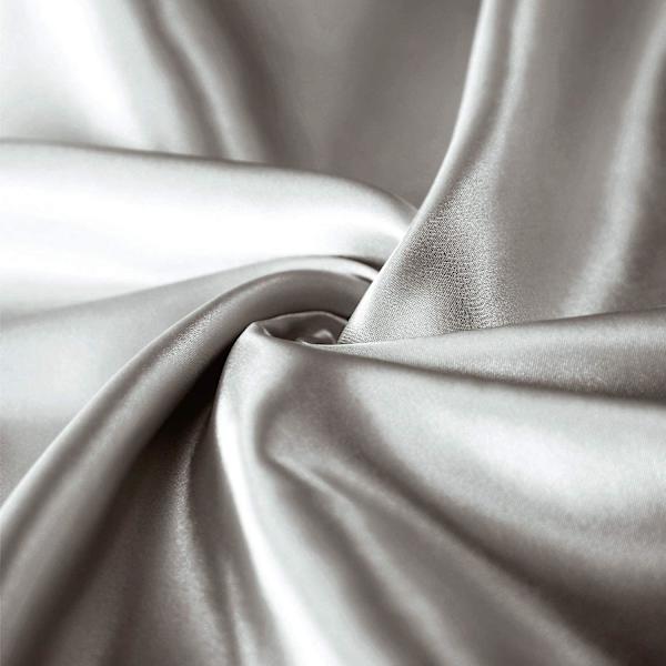 Satin Kuddeöverdrag för Hår och Hud, 2-pack - Standardstorlek Kuddeöverdrag - Satin Kuddeöverdrag med Kuvertstängning Silvergrå 20 x 26 Silver Grey 20  x 26