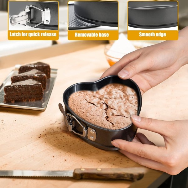 18 cm Pan Non-Stick Cheesecake Pan med löstagbar botten Läcksäker Hjärta Bakform Bakform Springform Tårtform