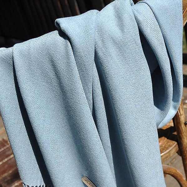 Sommer skjerf - Oversized langt lett lin stoff skjerf - Blå og grå Blue and gray