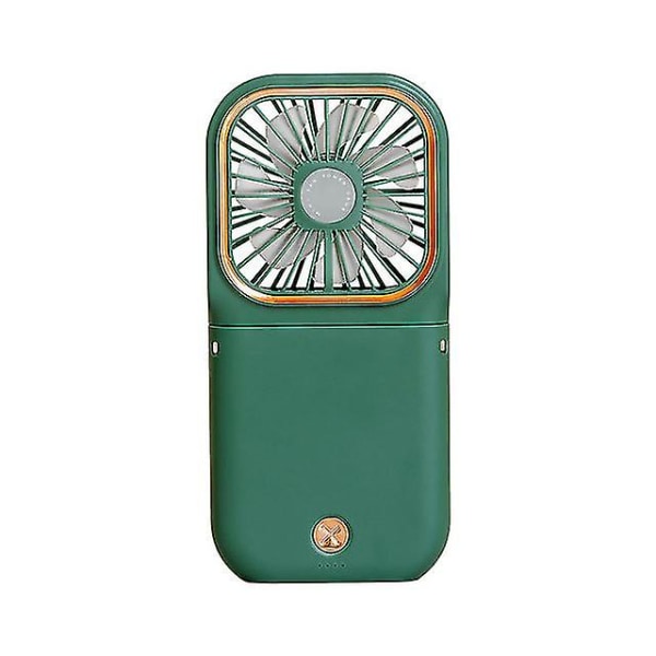 Usb Håndholdt Foldbar Hængende Hals Powerbank Opladende Mini Ventilator (hvid)Grøn Green