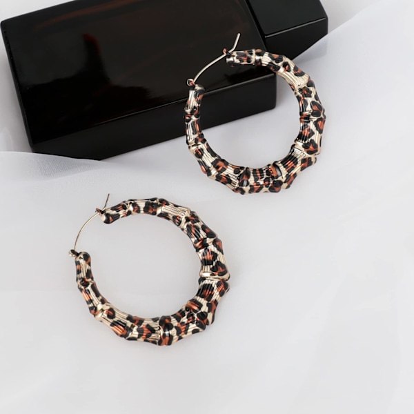 Leopard Hoop Øreringe til Kvinder - Store Statement Geometriske Cirkel Øreringe, Drop Dangle Øreringe Mode Smykker til Piger