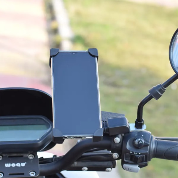 Motorcykeltelefonfäste, Militär Anti-Skak] Cykeltelefonhållare, [10s Snabbinstallation] Styrtelefonfäste