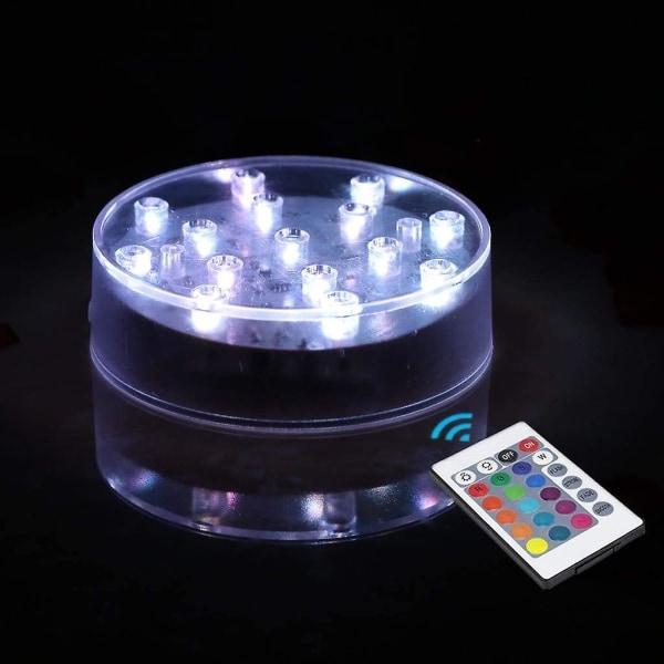 L LED-ljusbas med fjärrkontroll - Uppladdningsbart LED-ljusdisplayställ för smycken Kristallglasstatyer