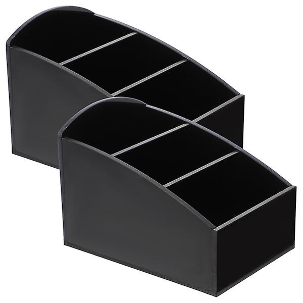 2 stk. Teposeholder i akryl, Sukkerposeholder, Kaffebar-organisator, Skrivebords-kaffeposeholder, Svart1 Black 12.5X8.5X9CM