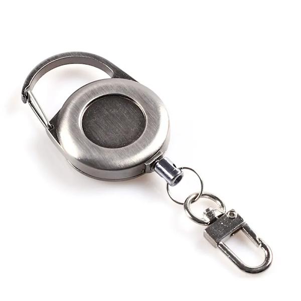 Utdragbara Badgehållare, 4-pack Badge-rullar Utdragbara, Robust Badgeklämma med Karabinknyckelfob, ID-Badge-rulle med Högdensitetsfiberlina
