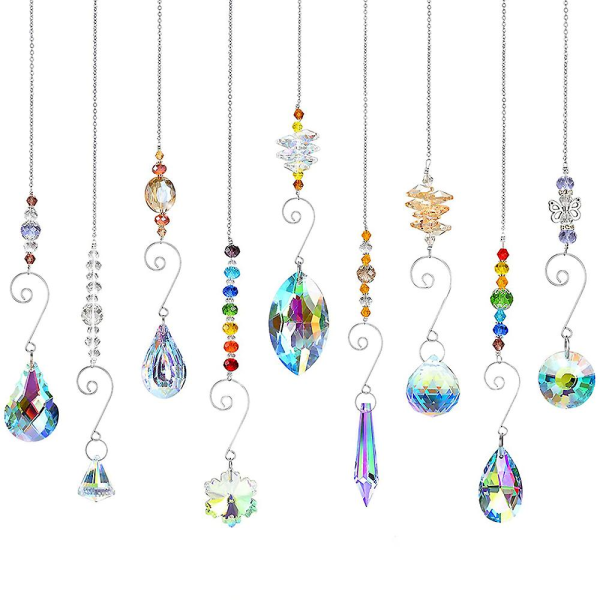 Crystal Sun Catcher, 9 Pack Glass Perle Ball Prism Anheng For Vindu Hjem Kontor Hage Dekor