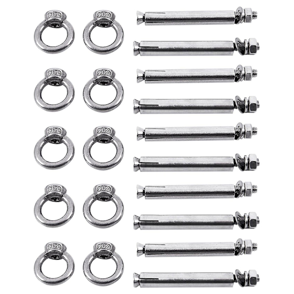 10 st Rostfria Sköldformade Ankaröglor M6 X 82mm, silver