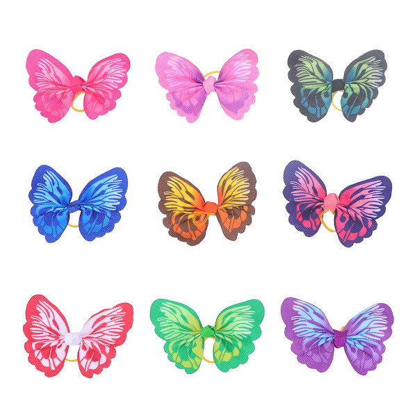 20 st Hårgummi med rosett Hårklämma Valp Huvudbonad Fjärilsklämmor Hårclips 6*3cm 6*3cm