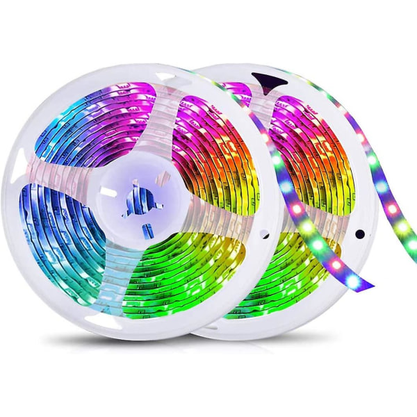 Led Strip Light, 10m Led Strip 300 Uppgraderad Multicolor 5050 Rgb LEDs, Led Strip Light Kit Dekoration För Hem Sovrum Kök Bröllopsfest, Klippbar,