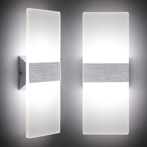LED Indendørs Vægskinne 12w Kold Hvid 6000k AC 230v Akryl Vægslampe Moderne Design Dekoration Vægskinne Armatur Til Stue Soveværelse Gang Badeværelse