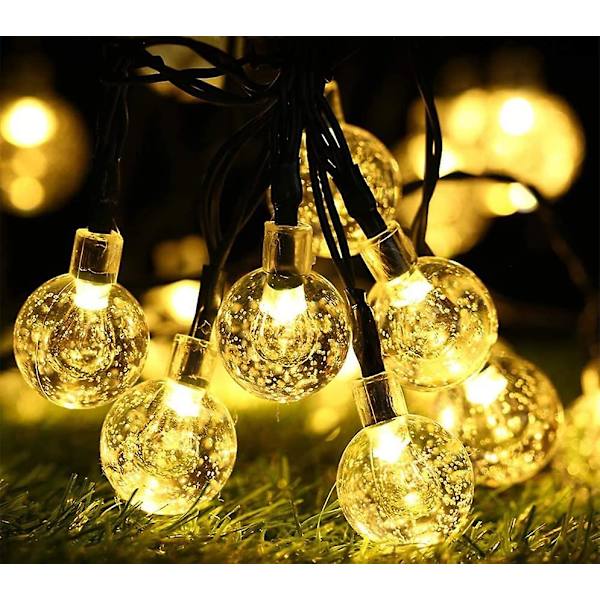 Aurinkovoimalla toimivat ulkokäyttöön tarkoitetut tonttuvalot, Brizlabs 13,8 m 60 LED-aurinkopallovaloketju 8 tilaa vedenkestävä sisä- ja ulkokäyttöön puutarhaan, terassille, jouluun, häihin