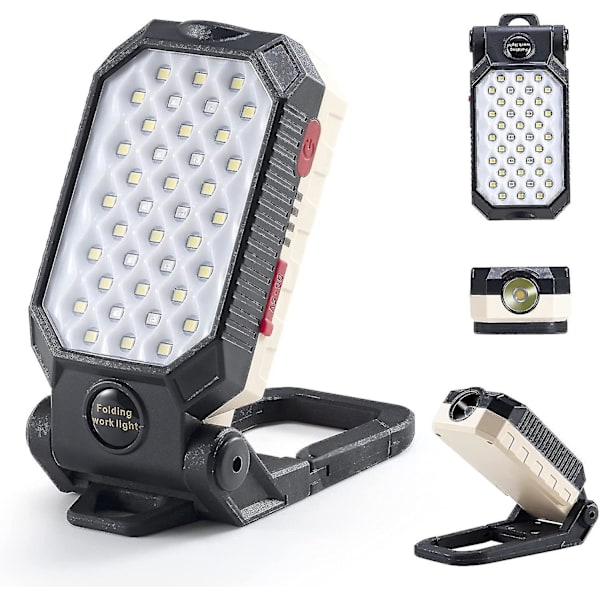 Genopladelig Arbejdslampe 1000 Lumen Led Arbejdslampe Med 170 Justerbart Stativ Krog Hængende Magnetisk Lommelygte Inspektionslys Til Bilreparation Husholdningsbrug Ca