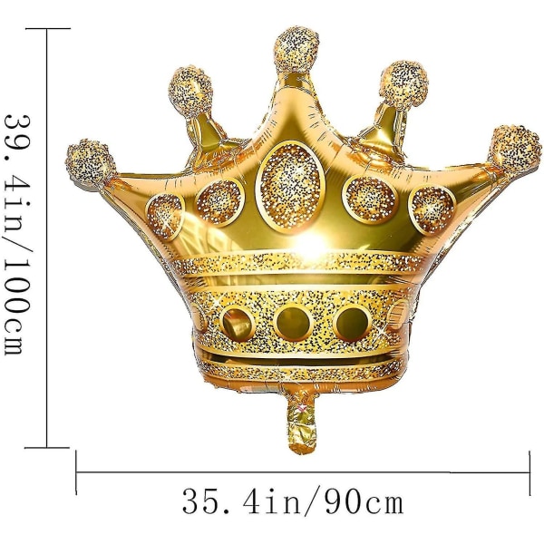 6 kpl 40" Big Gold Crown -ilmapallot, jättimäiset cap , folioheliumilmapallot