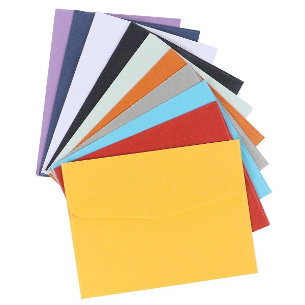 100 stk Mini Blanke Konvolutter Fargerike Papirkonvolutter Fotobrevkonvolutter Assorterte Farger 10x7,5cm Assorted Color 10x7.5cm