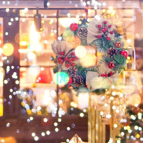 Julekransdør med kongler og bær Julekrans for utendørs og innendørs dekorasjon Grandør Peis-32cm
