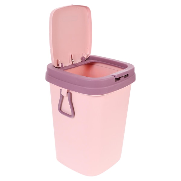 Utomhus Papperskorg Badrum Papperskorg Lock Plast Mini Papperskorg Avfallskorg Smink Papperskorg Pink 27.5X20.5CM