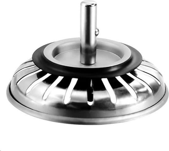 Afløbsprop til køkkenvask i rustfrit stål 83 mm med gummipakning, anti-tilstopningsstopper, sæt med 2 til standard køkkenvaske