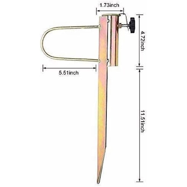 Strandparasol Ankerpæl 16,5 Tommer Heavy Duty Metal Stativ Holder Anker, Justerbar Sandanker til Pældiameter 1,1-1,26 Tommer