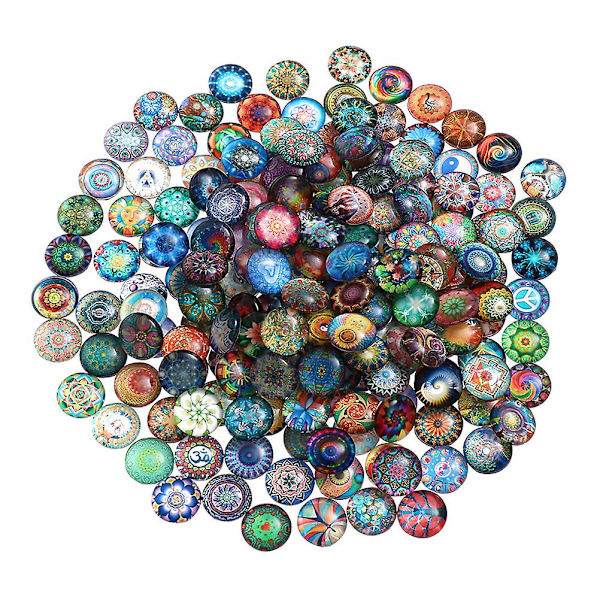 100 stk Mix Fliser Delikate Runde Mosaikfliser Øreringe Cabochons Charm Cabochons Vedhæng Perler 2*2CM