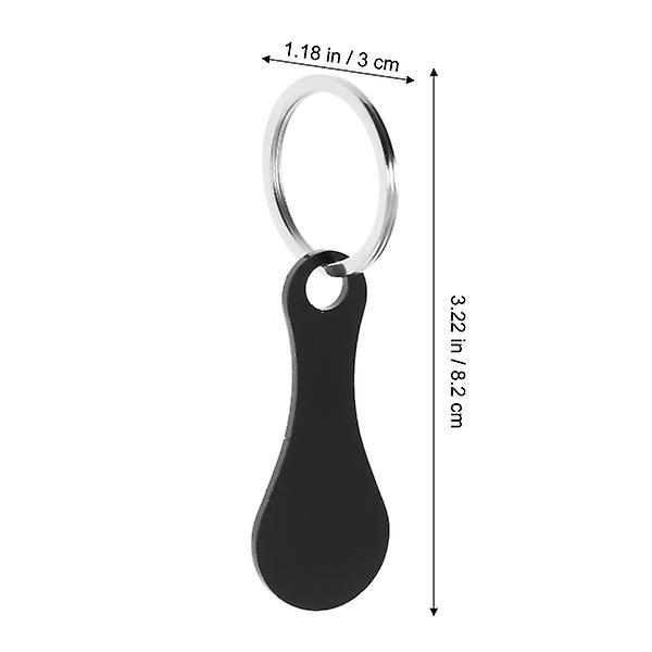 4 stk. Indkøbsvogns-Tokens Nøgleringe Rustfrit Stål Nøgleringe Bærbare Vogn Fjernere Sort 7,5X3 Black 7.5X3X0.2CM