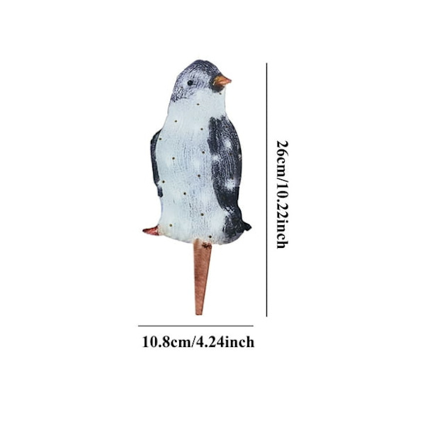 LED-valoilla valaistu pingviini joulukoriste puutarhaan, valaiseva koriste akryylistä, 1 kpl
