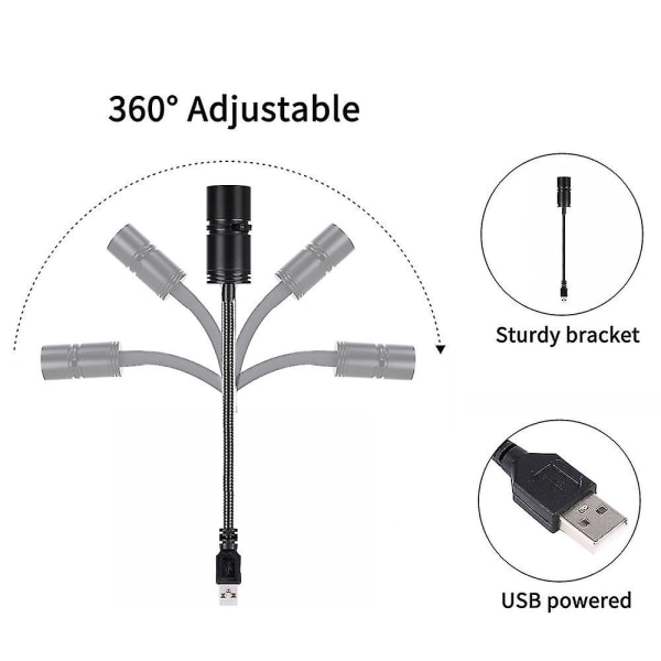 360 Graders Rotasjonsbar USB Stjerneprojektor 3 i 1 Jord Måne Projeksjonslampe