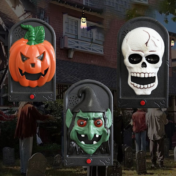 Halloween Dørklokke Ornament Holdbar Græskar Lydknap Dørklokke Halloween Fest Spøgelseshus Hemmeligt Værelse Favorabel Forside Bar (skelet)