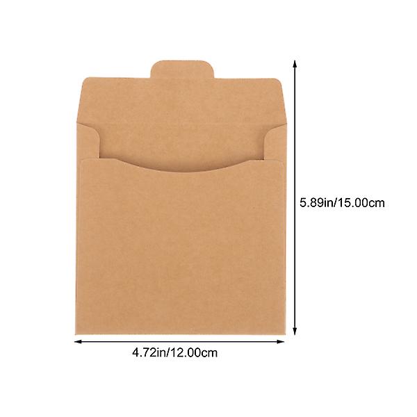 50 stk Kraftpapir CD-hylser DVD-emballasjepose CD-oppbevaringspose CD-konvolutter Lys brun 15X12CM Light Brown 15X12CM