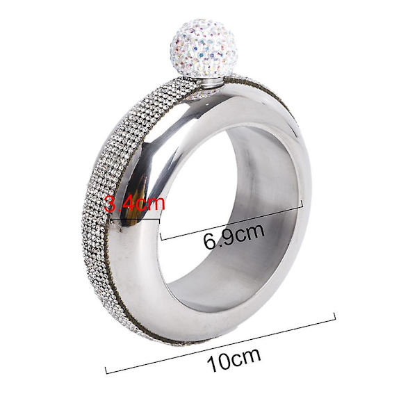 Diamantbesat Farvet Armbånds Flaske Bangle Flasker Kreativ Rustfrit Stål Og Hip Flask