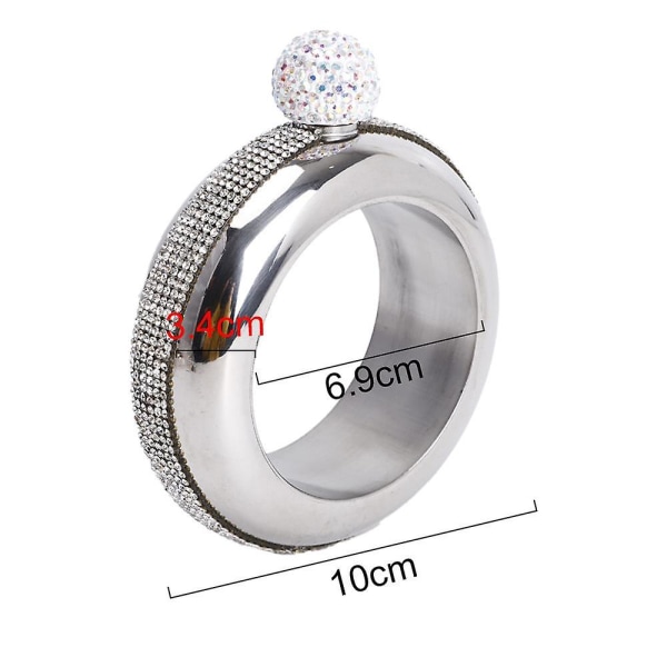 Timanttikoristeinen rannekepullo Bangle-pullot Luova ruostumaton teräs ja hip-pullo