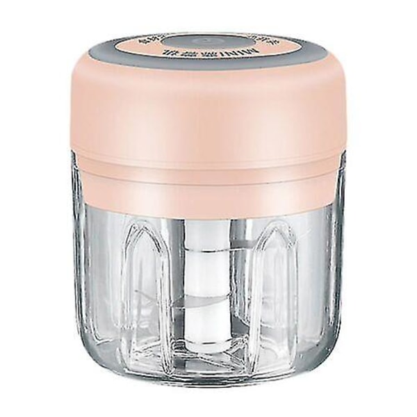 250 ml Grønnsaksmatskjærer Elektrisk Hvitløkshakker Kvern Blender Knuser Rosa Pink