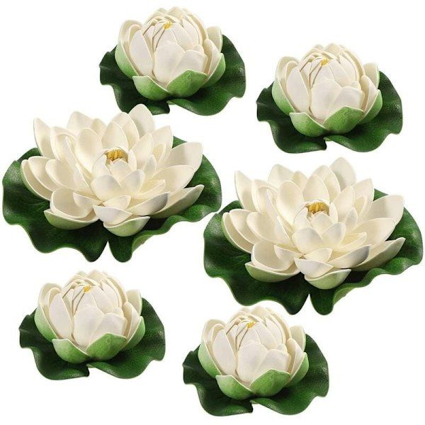 RY-Konstgjorda vattenblommor flytande blommor flytande lotusblomma vatten lotus vattentät för akvarium fontän fisk i fiskdamm dekoration