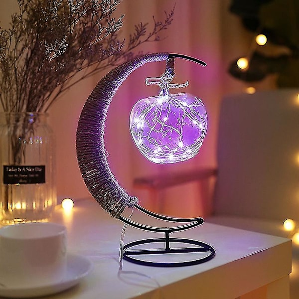 LED-lys Stjerne Epler Glass Form Dekorasjon Lys Juledekorasjoner For iPhone USB Lilla Purple For IPhone USB