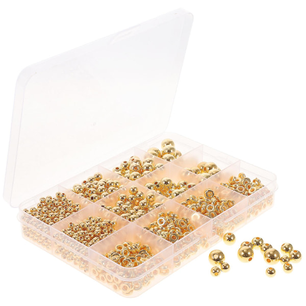 1250pcs Golden Spacer Beads Diy Craft Jewelry Making Beads Loose Beads For BraceletGolden1X1X1CM