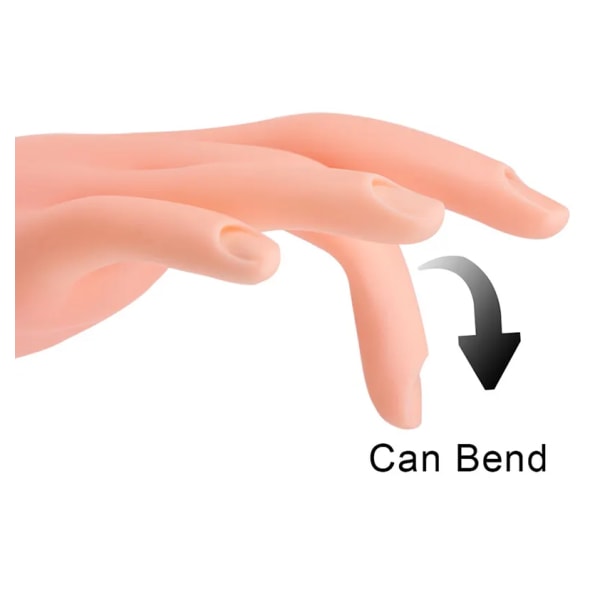 Øv hånd for akrylnegler（2stk）, fleksibel neglehånd Øvelse på negletrening Falske håndnegler Øv mannekenghender Manikyrhåndtrening med N