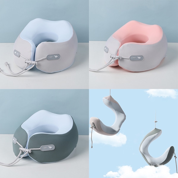 Memory Foam Resekudde Långsam Återhämtning U-formad Nackkudde*ryy Pink