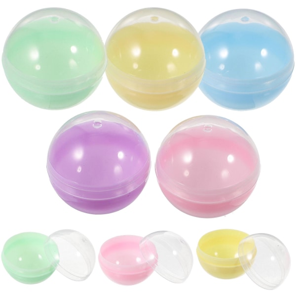 50 st påfyllningsbara runda bollar Multi-purpose vridna runda bollar Halvtransparenta fyllbara bollarAssort Assorted Color 5X5cm