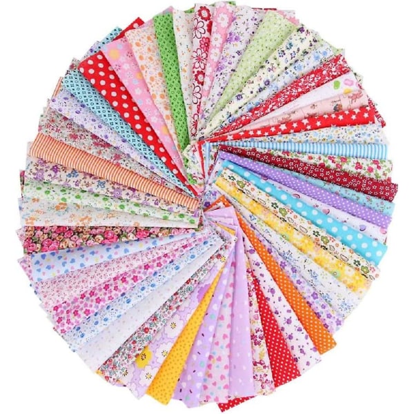 50 Stykker Bomullsstoff Stoffpakker Patchwork Stoffer 100% Bomullsduk DIY Håndlaget Sy Quilting Stoff Bomullsstoff Assorterte Design 25cm