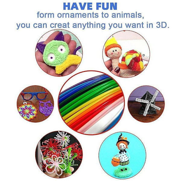 RIY_DIY 3D-pen med LCD-skærm, 30 farver, 150 meter PLA-filament, perfekt gave til børn til jul og fødselsdage, 100% ny7-