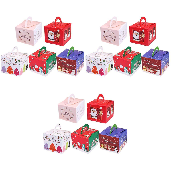 60 stk Juleæbleholdere Gaveæsker Dessertindpakningsæsker (blandet stil) 60 stk 9,5*9,5*8cm 60 pcs 9.5*9.5*8cm