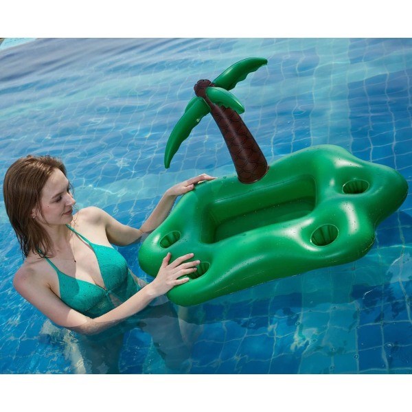 Swimming pool buoy, floating swimming pool bar, inflatable swimming pool bar, swimming pool bar, inflatable cup holder, inflatable palm tree