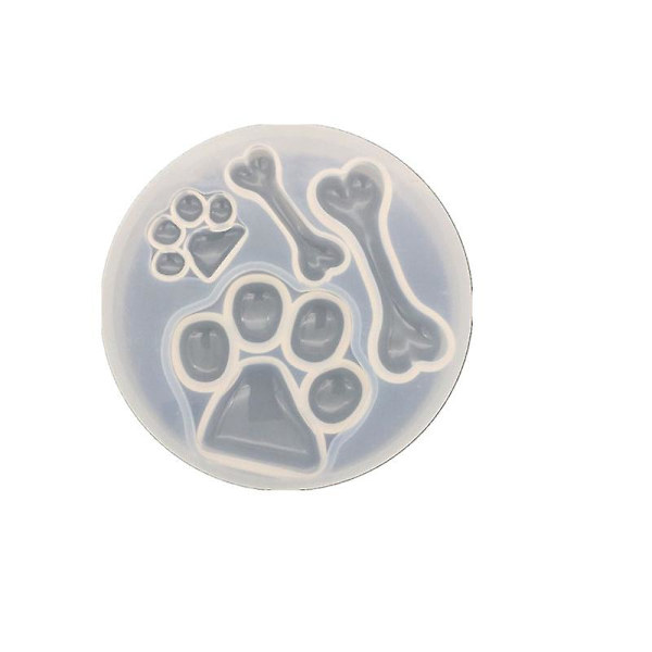 Silikone Bjørnepote Aftryk Støbeforme Benformede Charms Epoxy Resin Forme Kæledyrstema Silikoneforme Til Resin Epoxy Håndværk (2 stk, Hvid)