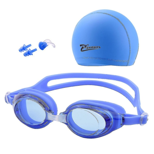 Swim Cap Swimming Glasses Anti-fog Waterproof Swim Goggles Earplug Pool Equipment For Men Women Kids Adult Sports Diving Eyewear