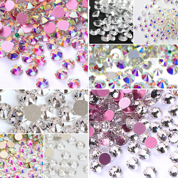 2880 Stykker Flade Rhinestones, SS16 Krystal 3,8 mm Flade Rhinestones til Håndværk, Tøj, Forskellige Farver