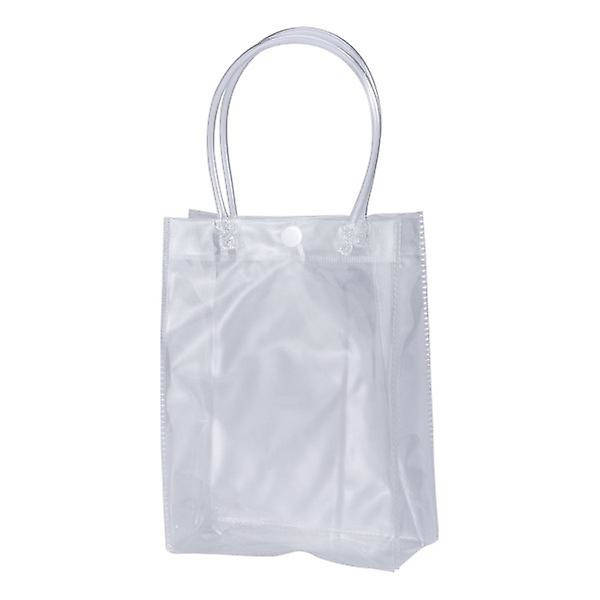 Transparent Plastik PVC Isvinpose Bærbar Totepose Gavepose Fødselsdagsfest Dekoration Bryllup Gave Lodret Stil Transparent 15x7x20cm Transparent 15x7x20cm